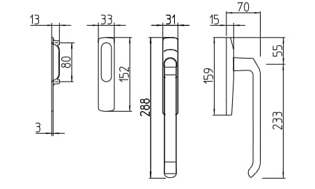 Латунная ручка для раздвижных окон Mandelli1953 Callas ARCH-00104312 - Вид №2