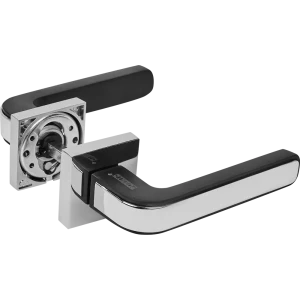Дверные ручки Puerto AL 539-03 без запирания алюминий гальваническое покрытие цвет чёрный/хром