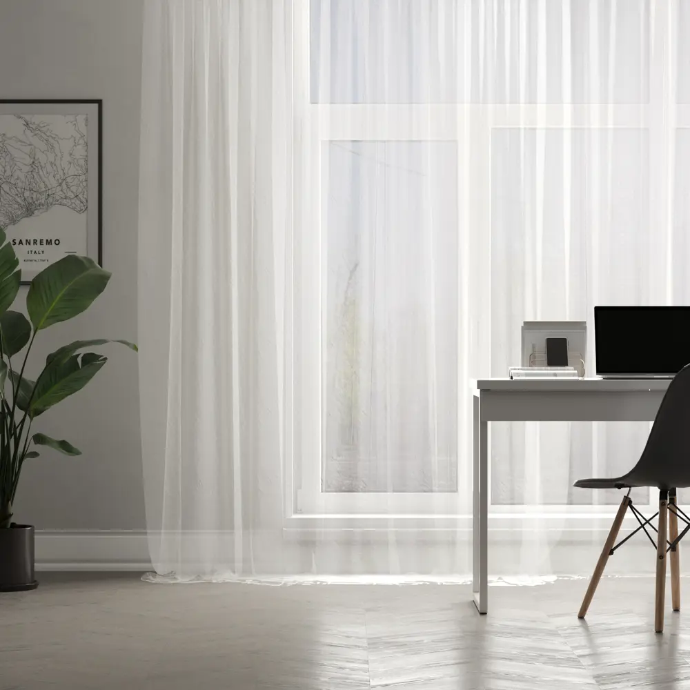 Тюль на ленте Inspire Dario 250x280 см цвет белый 86255212 STLM-2001267 