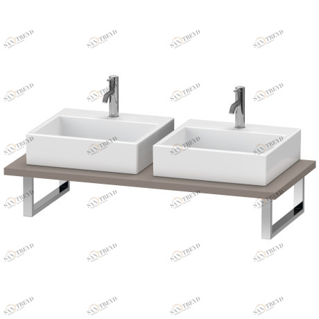 LC105C04343 Консоль для накладной и встраиваемой сверху раковины компакт, Толщина консоли 30 мм L-Cube #LC105C 480 мм Базальт матовый, декор Duravit