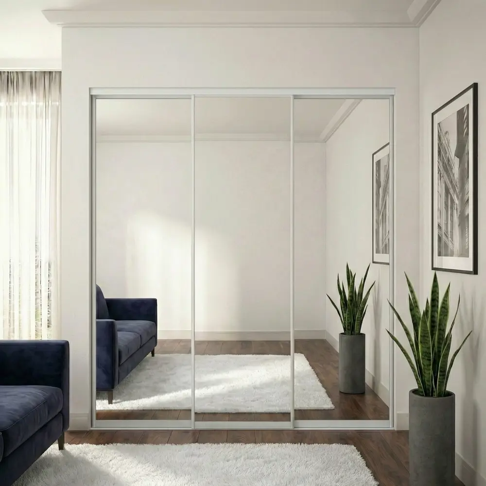 Дверь-купе KONSENSA 255.5x90.4 см с зеркалом профиль матовое серебро STLM-2185799 - Вид №9