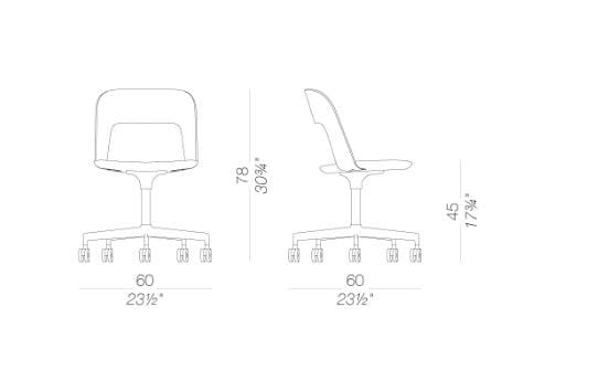 Ткань операционный офисный стул с колесами Lapalma арка ARCH-00069985 - Вид №2