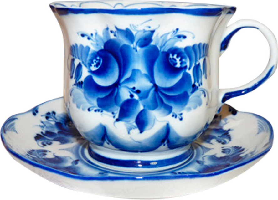 10617080 Гжельский фарфоровый завод Чайная пара "Улыбка" 1с Фарфор 