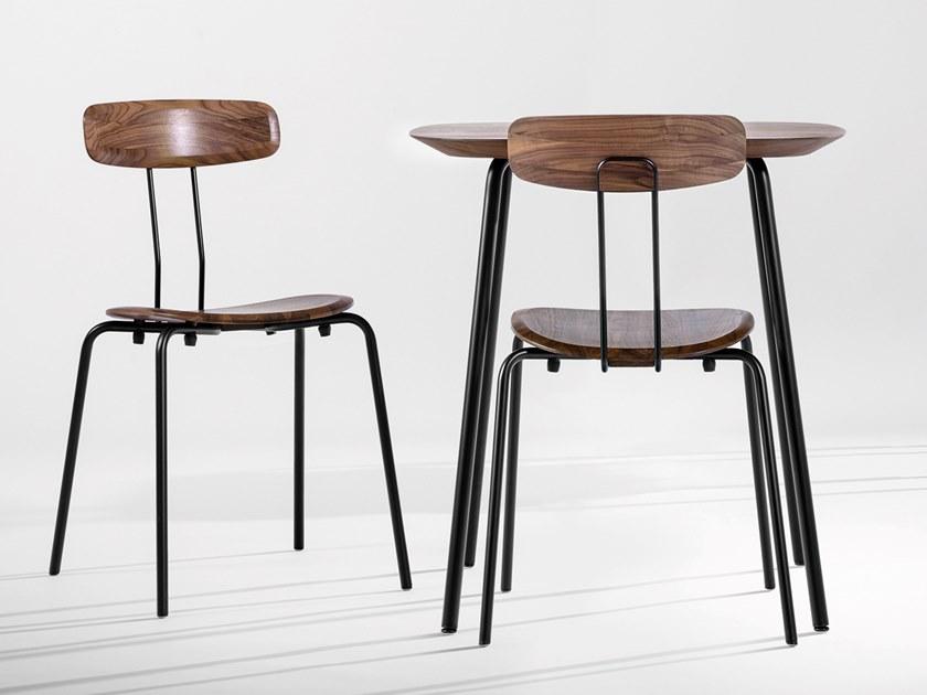 ZEITRAUM Квадратный стол из стали и дерева Okito sun-id-1429309 - Вид №1