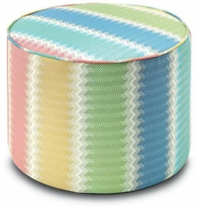 MissoniHome Пуф Cylinder из жаккардовой ткани с тесьмой Panorama