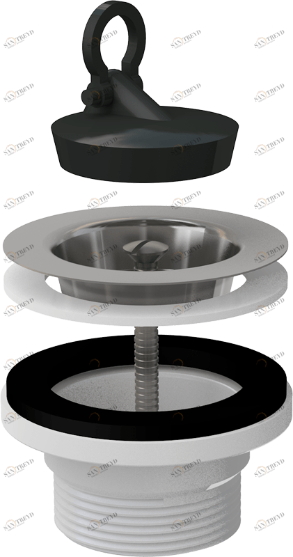 Донный клапан сифона для мойки 6/4" с нержавеющей peшeткой DN70 ALCAPLAST A33