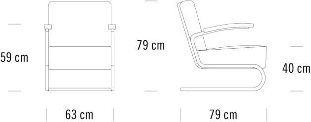 Консольное кресло с подлокотниками THONET S 411 ARCH-00071030 - Вид №7