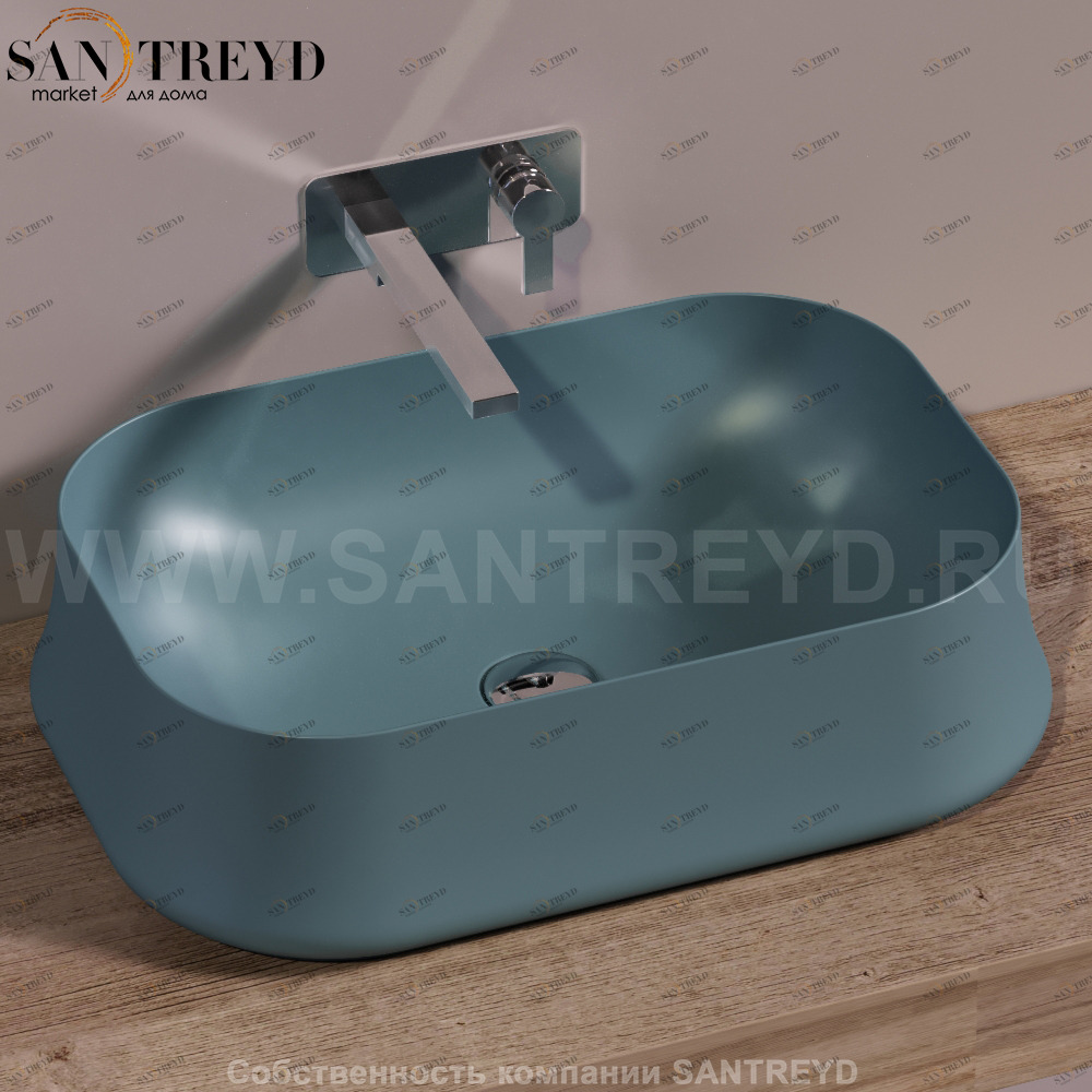 SH08NAVYMATT Накладная раковина на столешницу  прямоугольная Simas Sharp