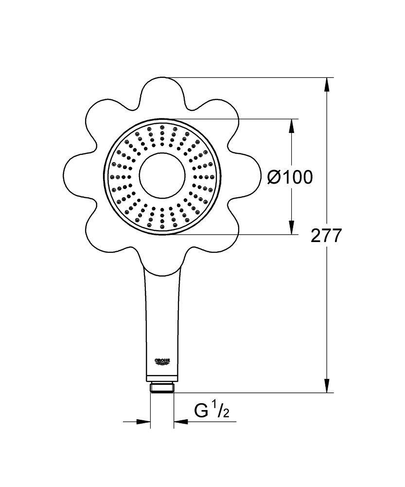 26115YR0 Ручной душ Grohe Rainshower Icon оранжевый - Вид №1