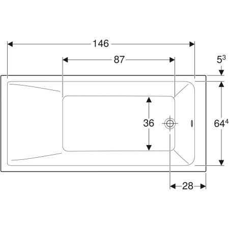 554.301.01.1 Прямоугольная ванна Geberit Renova Plan Geberit  - Вид №19