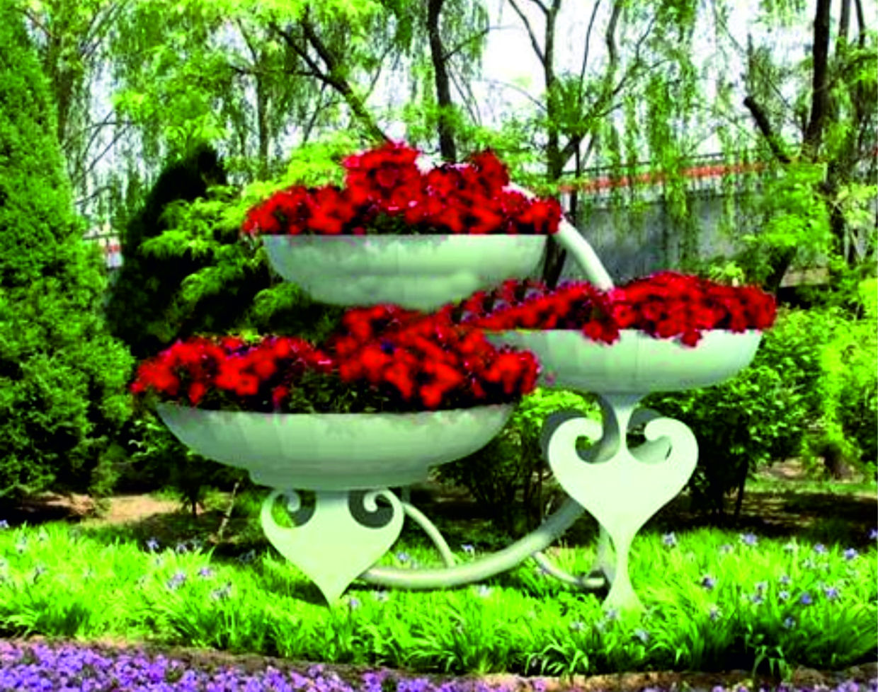 DL301-VO.CT ДЕЛЬТА 3, цветочница вертикального озеленения с термо-чашами LAB.Space  - Вид №1