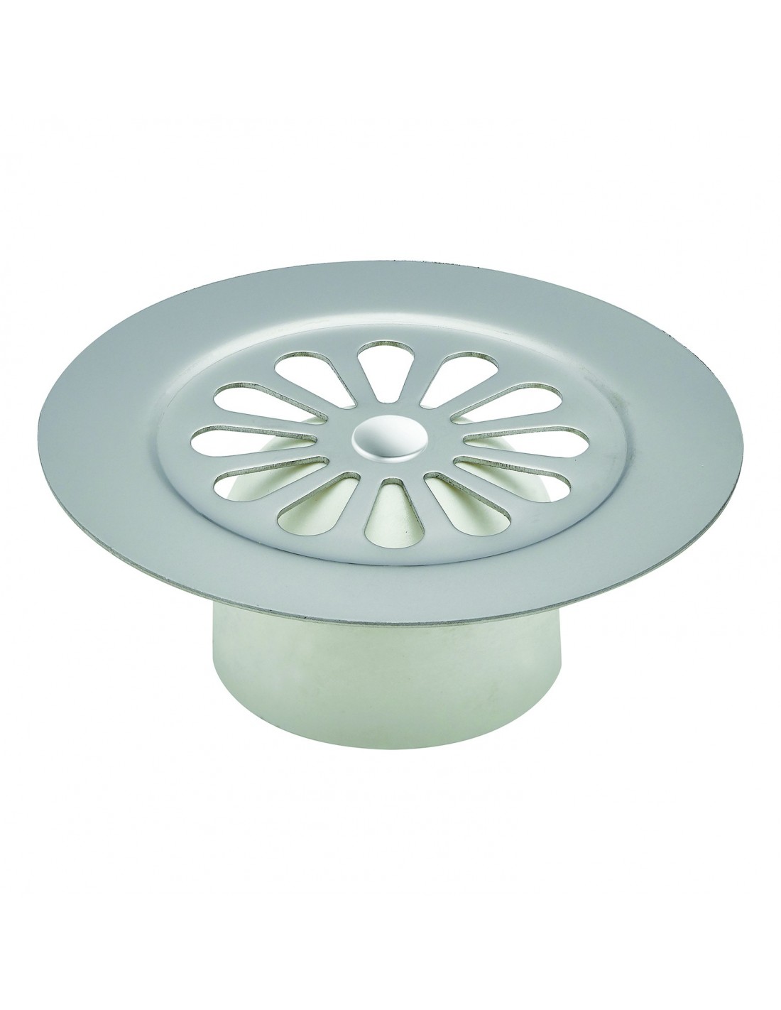 035100 000 01  Решетка для желоба с вертикальным сливом ромбовидной формы, Д. 85 мм, нержавеющая сталь Valentin Хром 