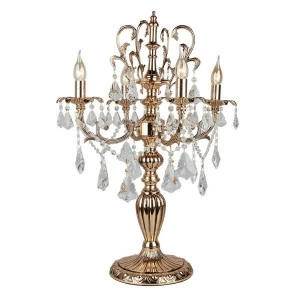 Настольная лампа Omnilux OML-77724-04 OMNILUX ПОДСВЕЧНИК, СВЕЧА, ЭЛИТНЫЕ 195250 Золото;прозрачный