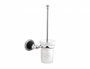 233584.N000.50 Подставка для ершика из черного фарфора Яркий хром