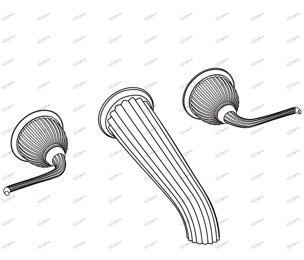 C67-3303 C67-3303 Смеситель для ванны настенный на 3 отверстия CUPOLA Cristal & Bronze COUPOLE 