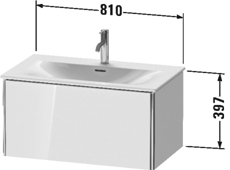 XS422408585 XSquare Тумбочка подвесная Белый глянцевый лак Duravit - Вид №1