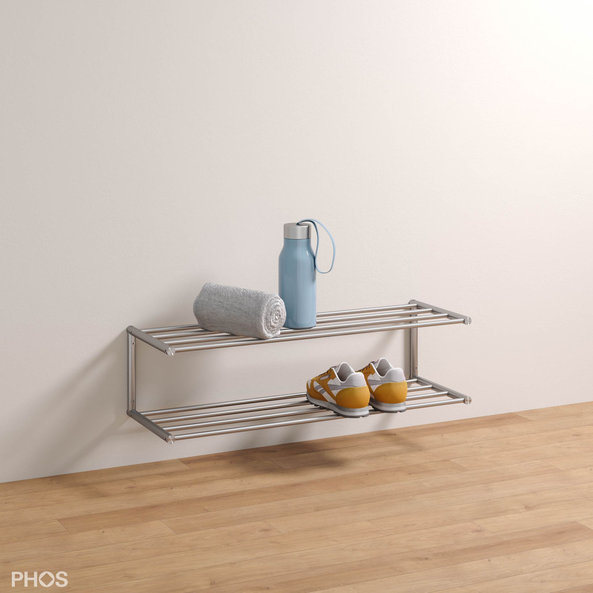 SR1000-2W Полка для обуви настенная, 1 поле, 2 уровня, ширина 100 см PHOS  - Вид №2