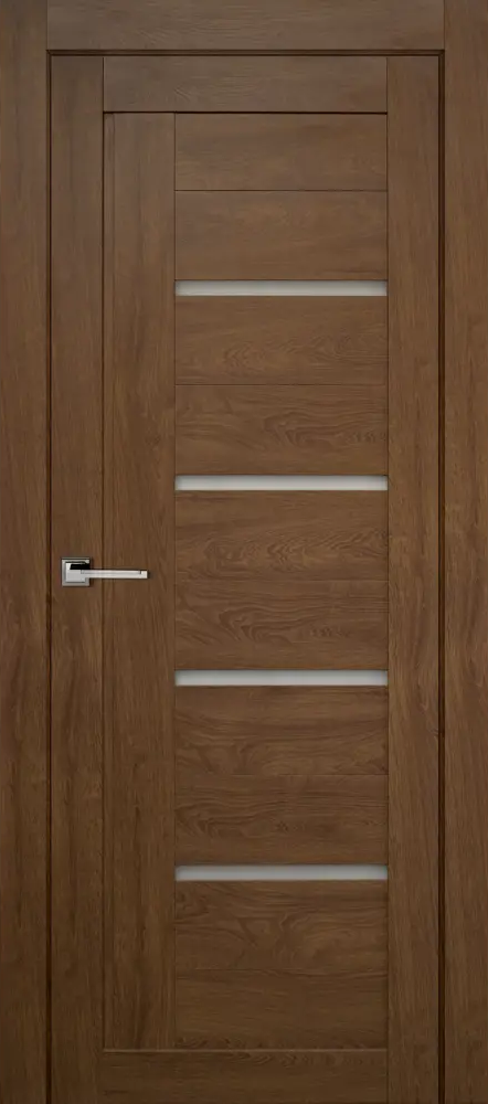 Межкомнатная дверь ПРИНЦИП Тренд с вертикальным остеклением, коричневая 70x200 см 87923248