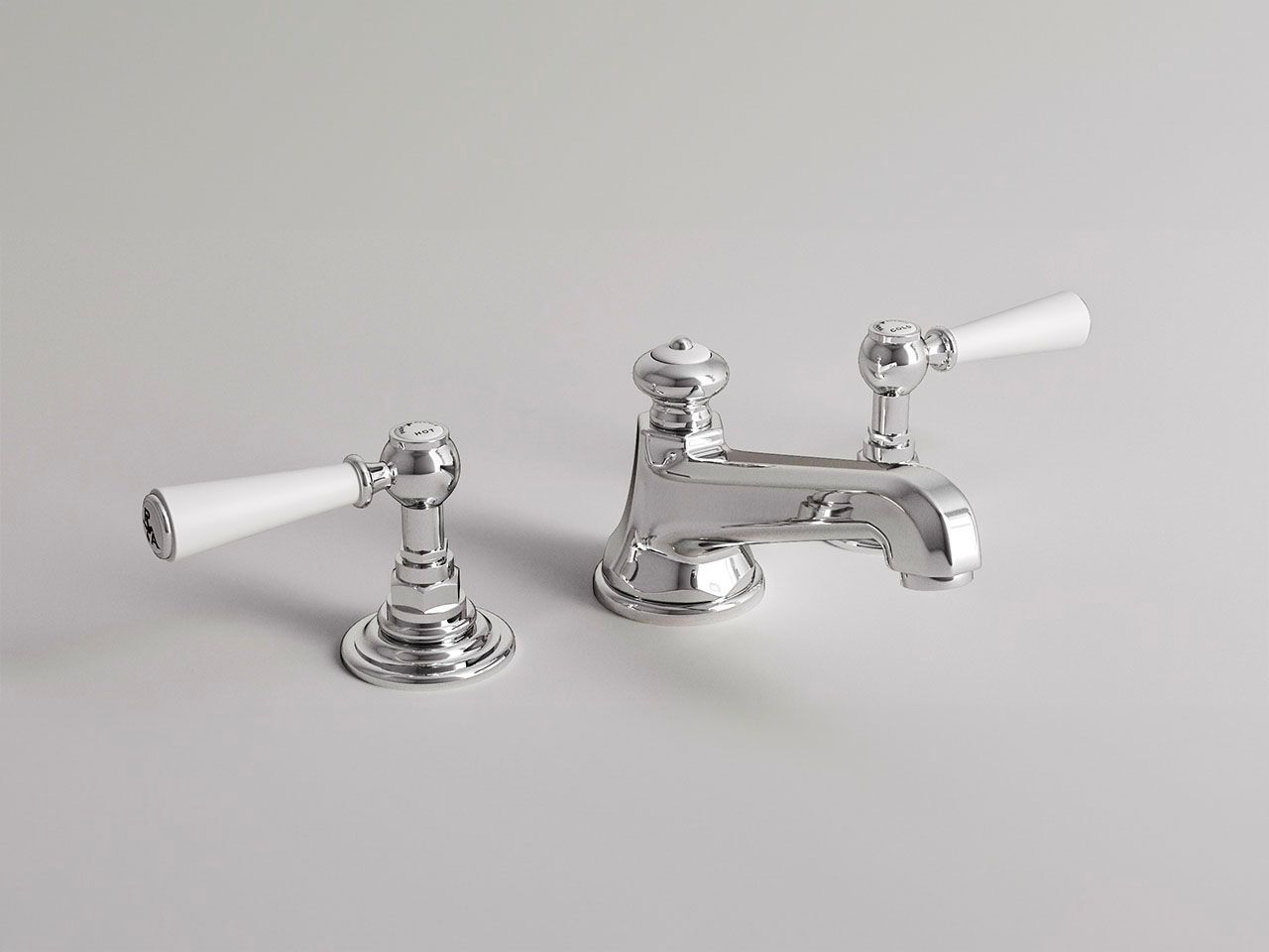 Смеситель для раковины с 3 отверстиями для пола с отдельными розетками Park Avenue Astaire ARCH-00006741 - Вид №1
