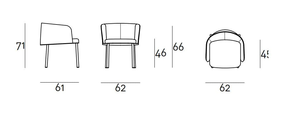 Кожаный стул с подлокотниками Living Divani JAM ARCH-00033446 - Вид №7