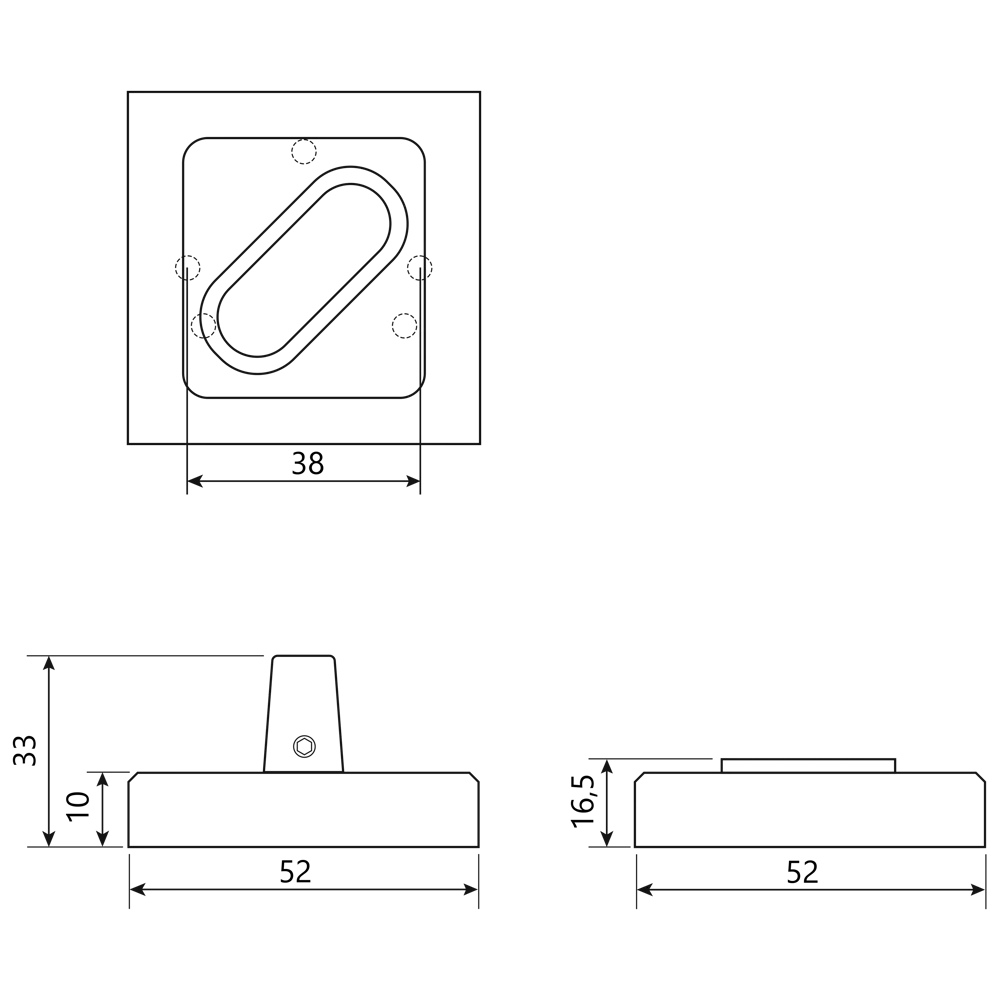 Завертка дверная квадратная Armex WC-2207 алюминий цвет никель STLM-2043277 - Вид №4