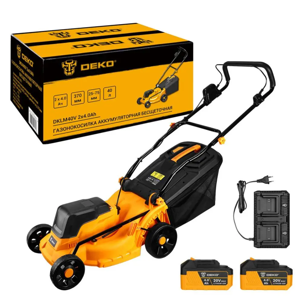 Аккумуляторная газонокосилка DEKO DKLM40V с травосборником 40 л 89363006 STLM-0950582