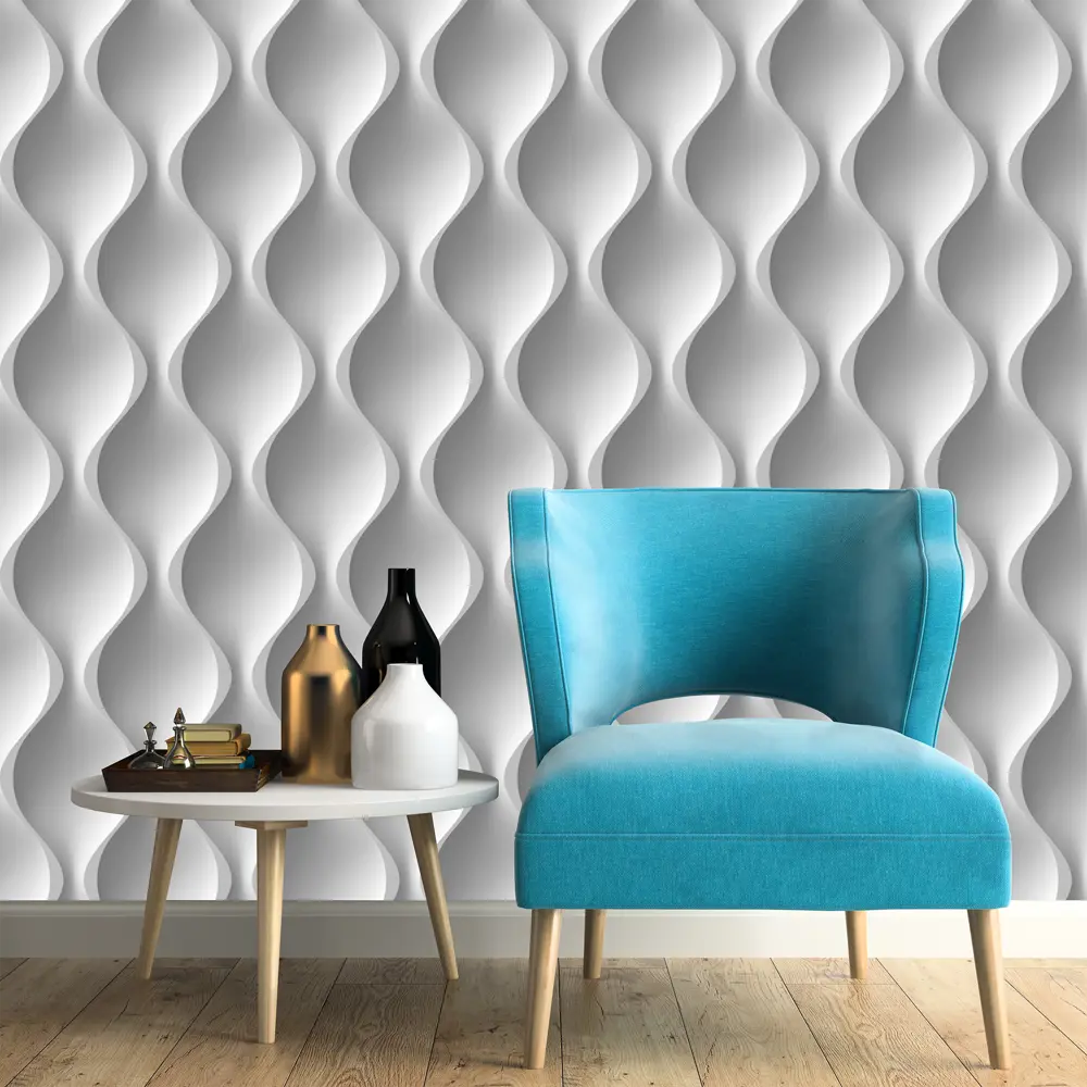 Обои 3D АС70147-14, на флизелиновой основе, цвет серый, 1.06х10.05 м АСПЕКТ РУ Волны 3D STLM-2126664 - Вид №2