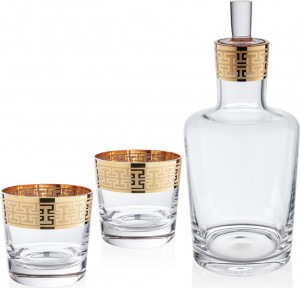10626849 Zwiesel 1872 Набор графин и 2 стакана для виски Zwiesel 1872 "Награда.Золотая классика" п/к Стекло