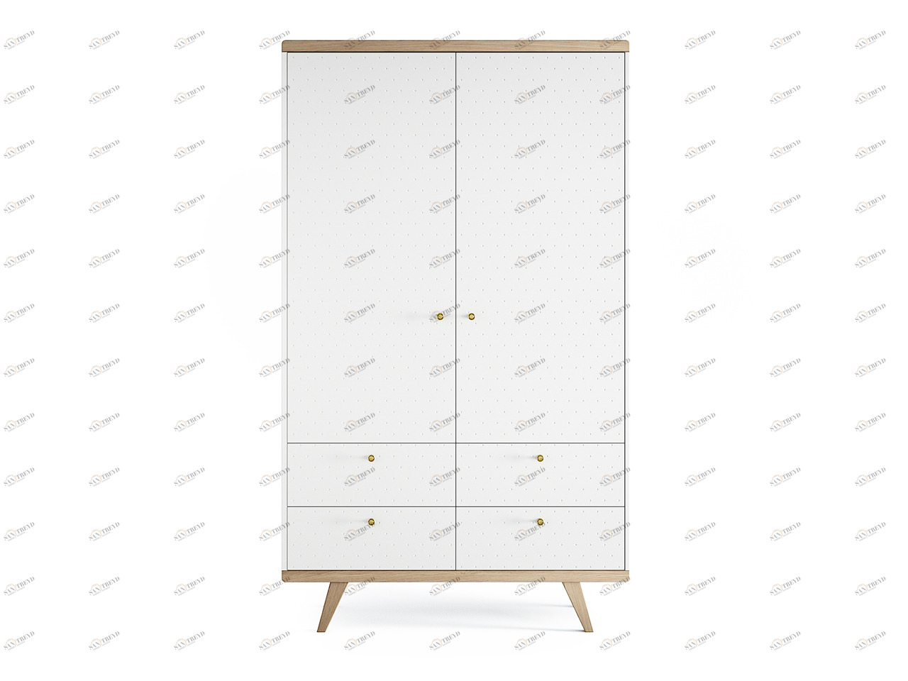 Шкаф распашной двухдверный с ящиками молочный Thimon v2 THE IDEA  210379 Белый 