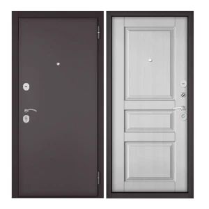 92000185 Входная дверь Unicorn Apartment правый 205x96см цвет шоколад букле/белый ларче STLM-1361483