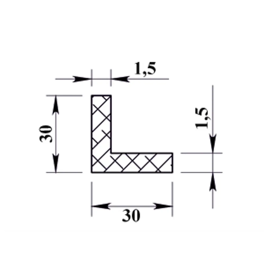 Профиль алюминиевый угловой 30х30х1.5x2000 мм ПИЛОТ ПРО STLM-2090413 - Вид №3