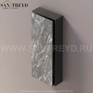 LIFT Модульный шкаф 100 см с левой дверью на доводчиках. Модули могут располагаться горизонтально и вертикально. Отделка: темный дуб и серый мрамор. AMOB053GCRWSX