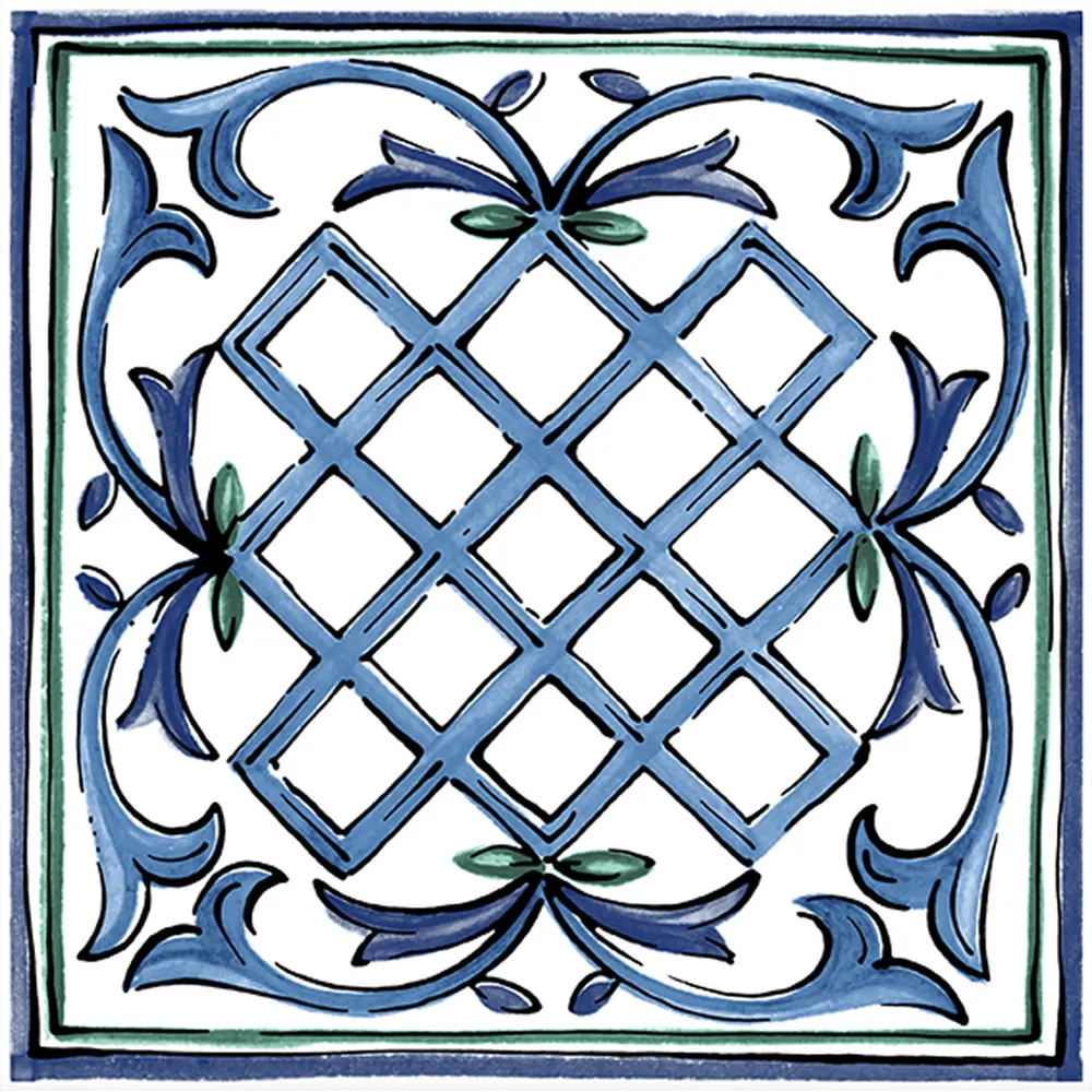 Декор Kerama Marazzi «Капри Майолика» 20х20 см цвет синий 18529981 STLM-2127956 