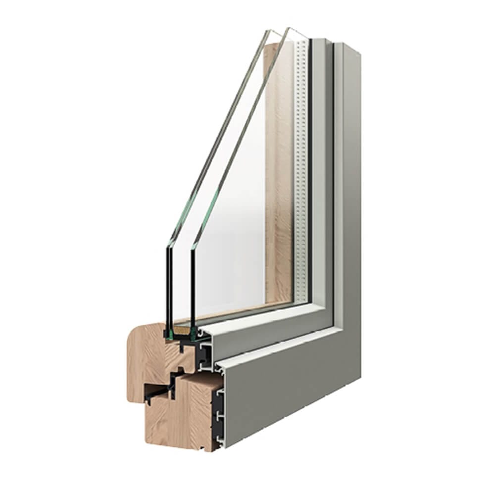 Алюминиевое деревянное створчатое окно Caiframe SOLID ARCH-00033387 - Вид №2