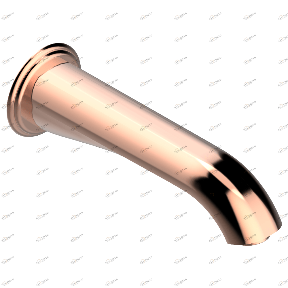 U6E-22SG Излив для ванны встраиваемый в стену - СУПЕР ГОЛИАФ Thg-paris Pétale de Cristal, прозрачный хрусталь с золотой каймой Розовое золото U6E 22SG CAT.F