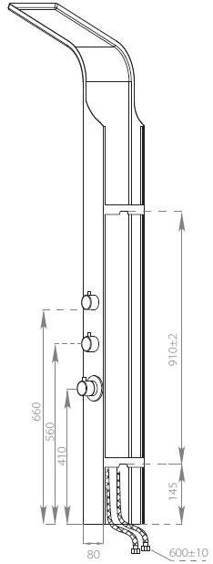 GEDY Настенная металлическая душевая стойка в современном стиле с переключателем и ручным душем sun-id-1478591 - Вид №7