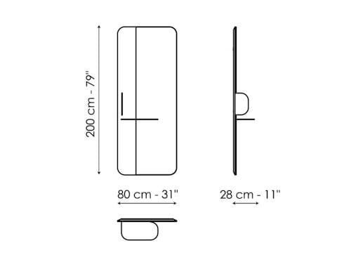 Прямоугольное зеркало с настенной полкой BONALDO Blabla ARCH-00108823 - Вид №4