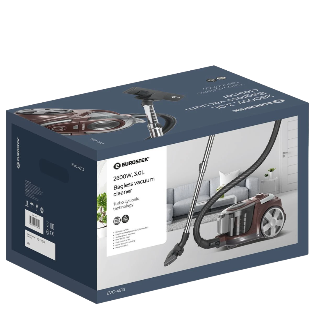 9165698 Пылесос Eurostek EVC-4513 коричневый STDN-0087303 - Вид №3