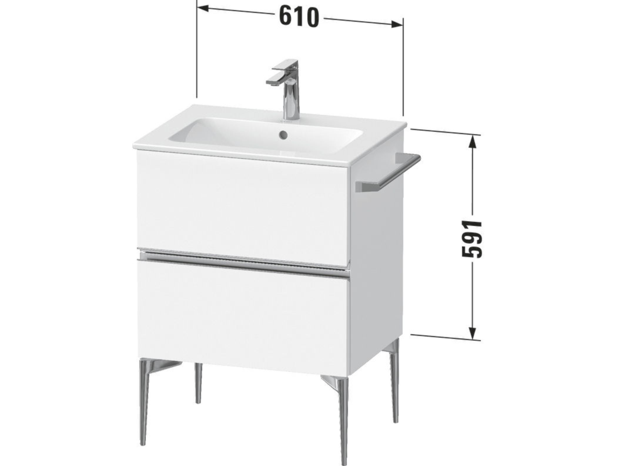Деревянный напольный умывальник с держателем для полотенец Duravit Sivida ARCH-00060343 - Вид №1