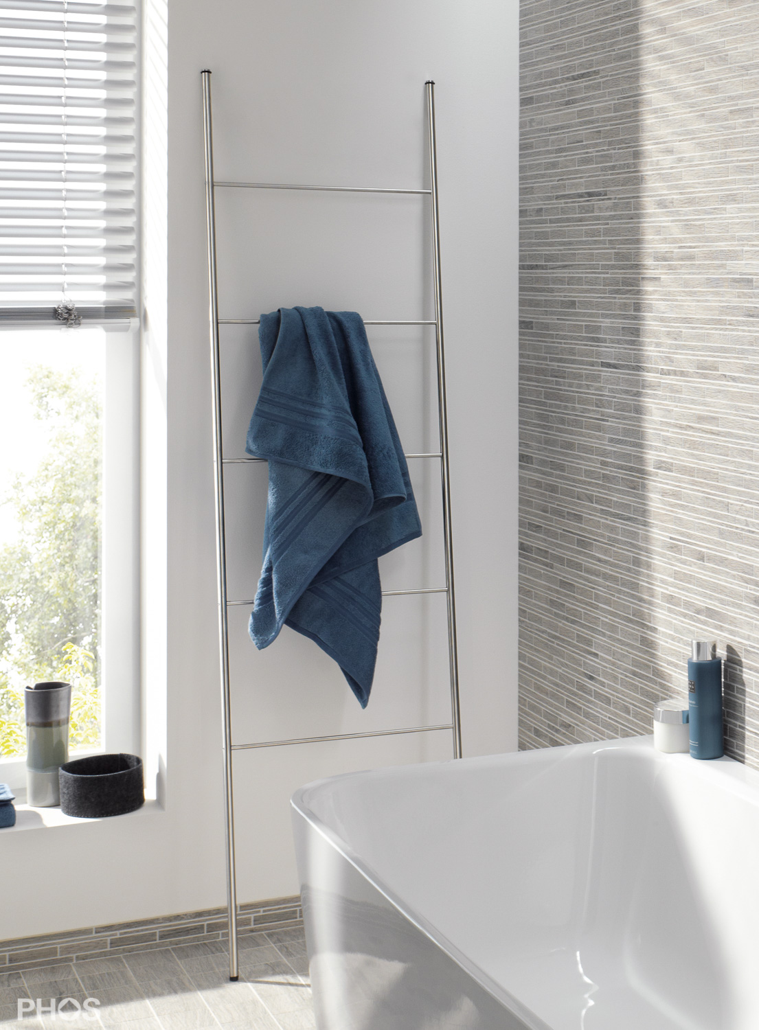 HTL18-500 Отдельностоящая лестница для полотенец с 5 перекладинами, ширина 50 см. PHOS 