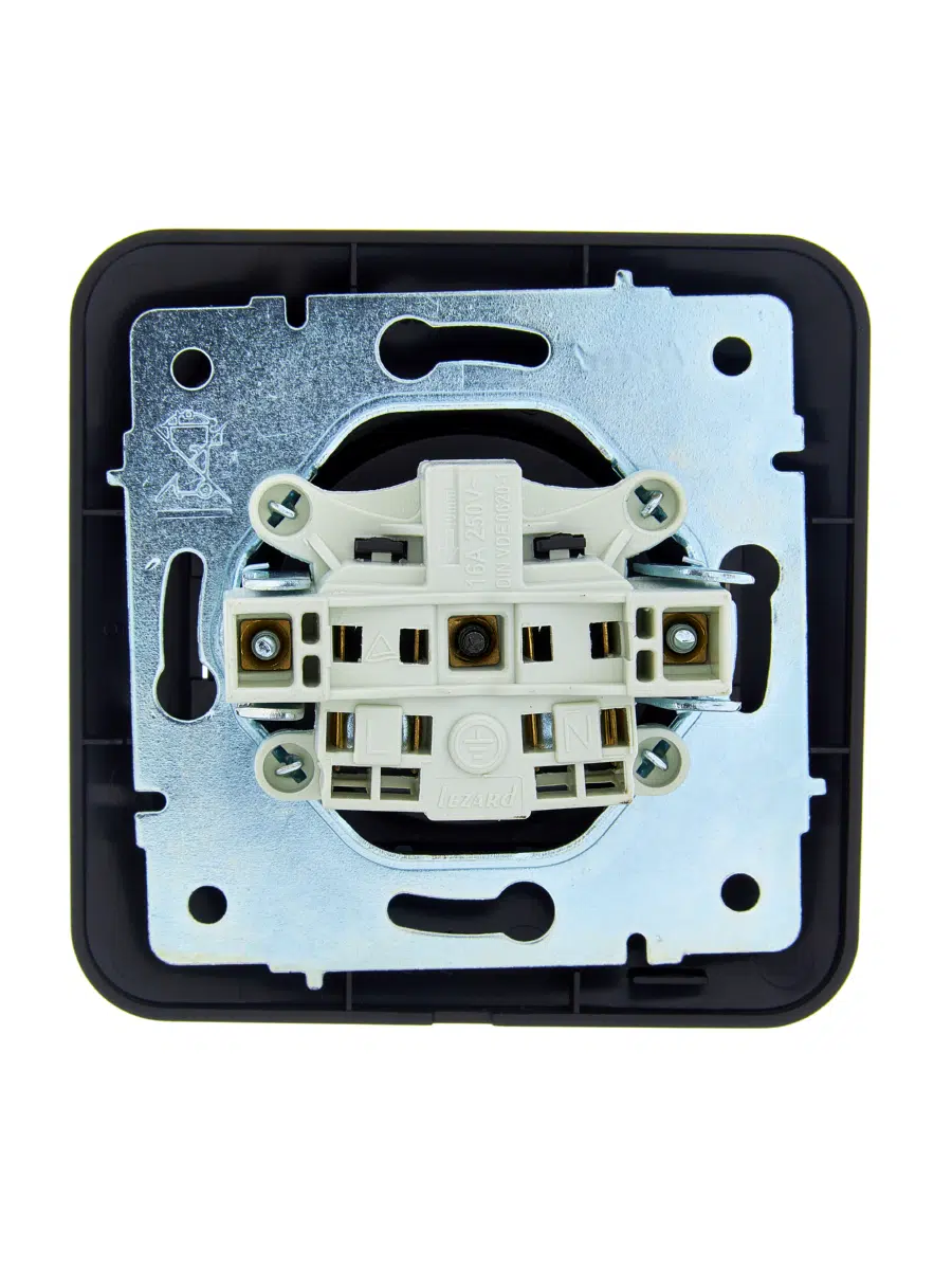 ASTI Розетка б/з ПБТ чёрный бархат LEZARD 7081-4242-121B - Вид №1