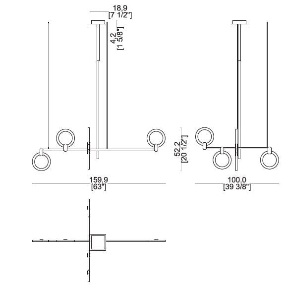 Металлический и метакрилатный подвесной светильник Sicis ARCH-00005547 - Вид №2