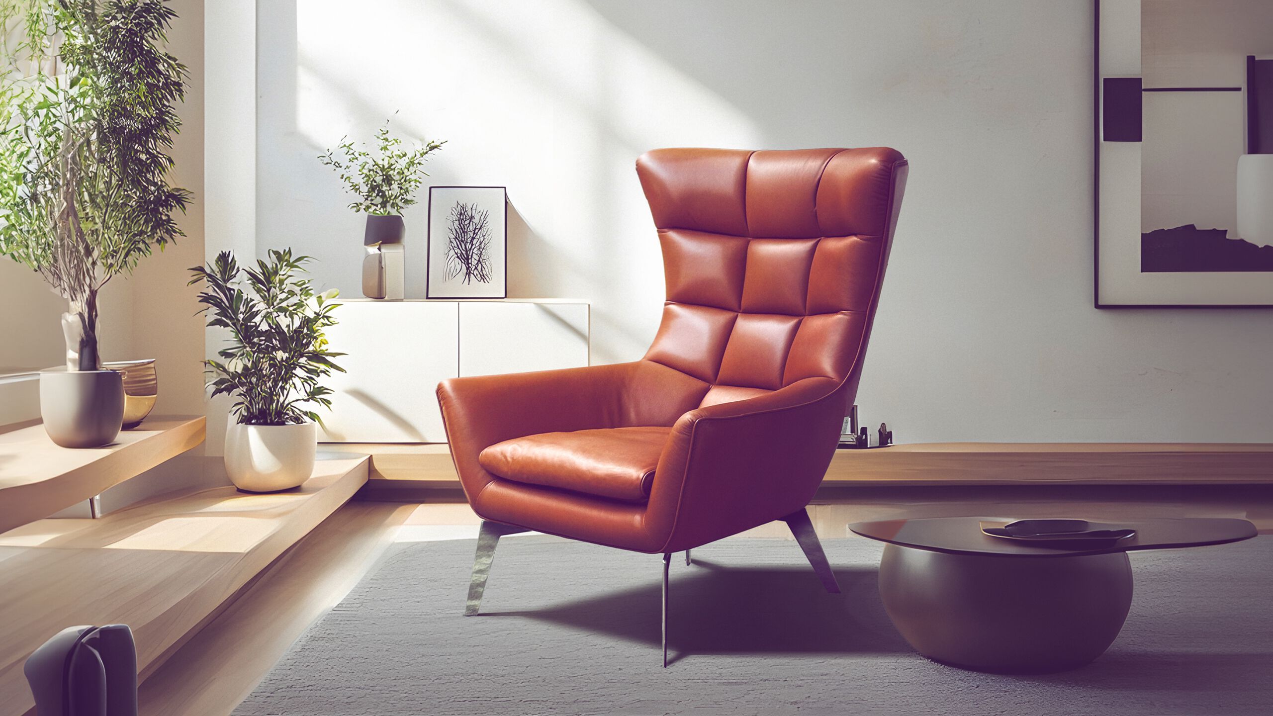 Кожаное кресло с высокой спинкой Calia Italia Superior ARCH-00092539 - Вид №1