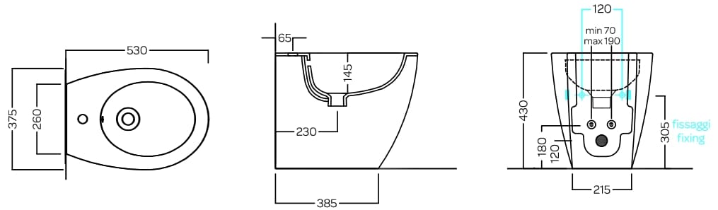 Напольное керамическое биде Hatria Planeta ARCH-00050343 - Вид №2