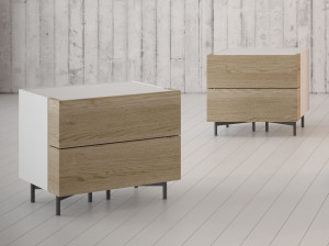 Деревянная прямоугольная тумбочка с ящиками