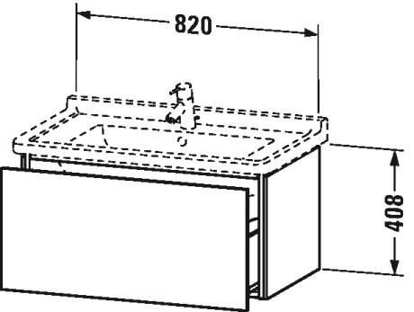 LC616505252 Тумбочка подвесная L-Cube #LC6165 820 x 469 мм Европейский дуб, декор Duravit - Вид №1