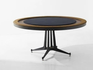 District Eight Круглый покерный стол из дерева и кожи