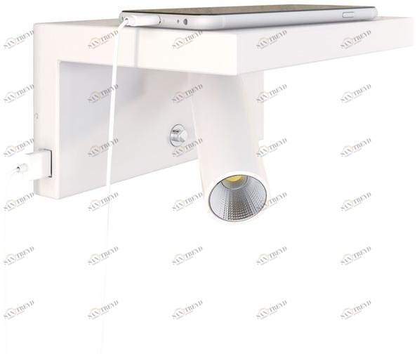 BENEITO FAURE Настенный светильник из алюминия с usb и полкой sun-id-1469784