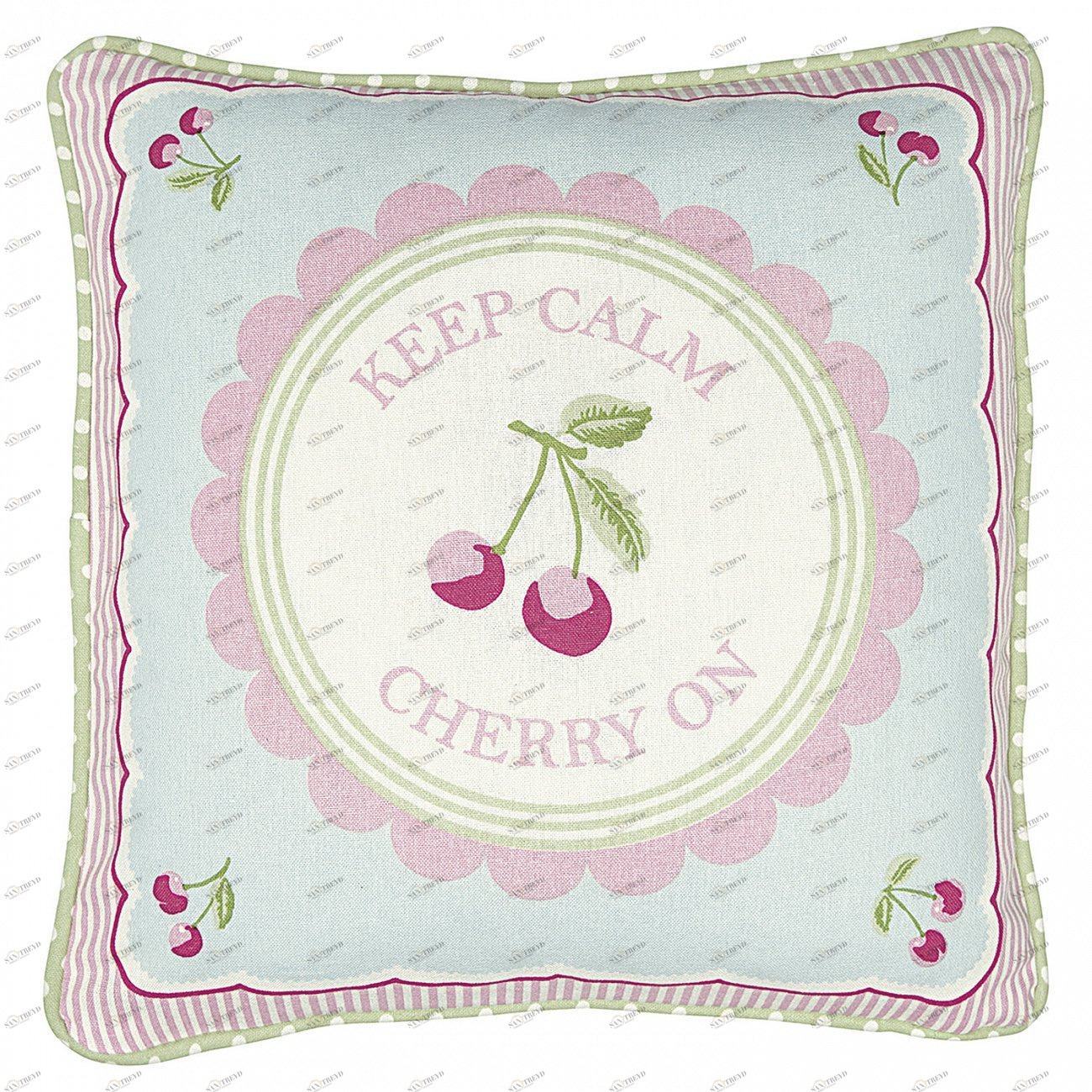 Наволочка "Pieceprinted Cherry mega white" LE-VILLAGE  224253 Голубой 