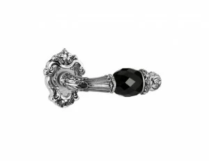 0R7441.N00.30 Набор дверных ручек на розах с черными кристаллами swarovski Античная латунь